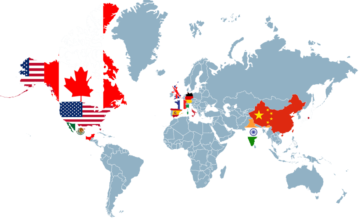 Карта сша и англия